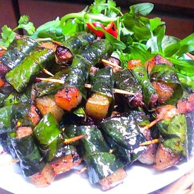 Roasted Pork Loin with green tea leaves