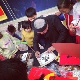 Vietnamese Traditional Calligraphy During Tet