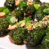 Grilled beef wrapped in wild betel leaf