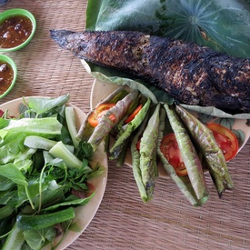 Grilled Mullet in Lotus Leaf